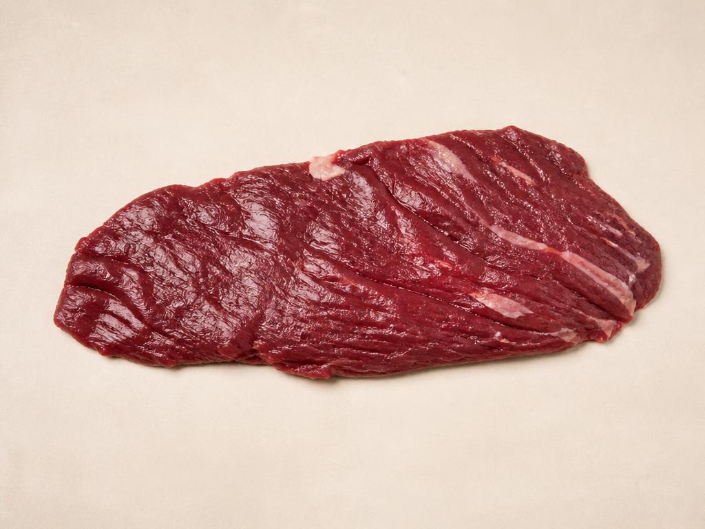 Hanger Steak steak, raw, seen from above