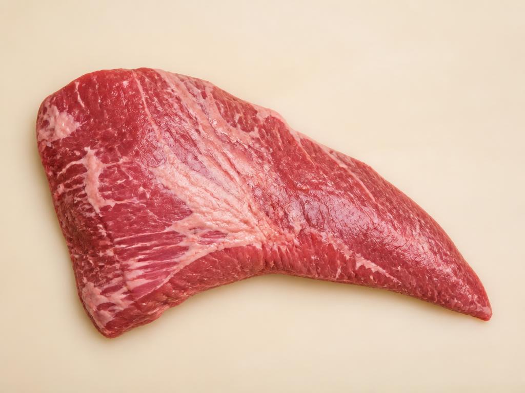 Tri-Tip steak, raw, seen from above
